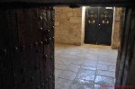 Entrance door from inside the Church of the Nativity in Bethlehem